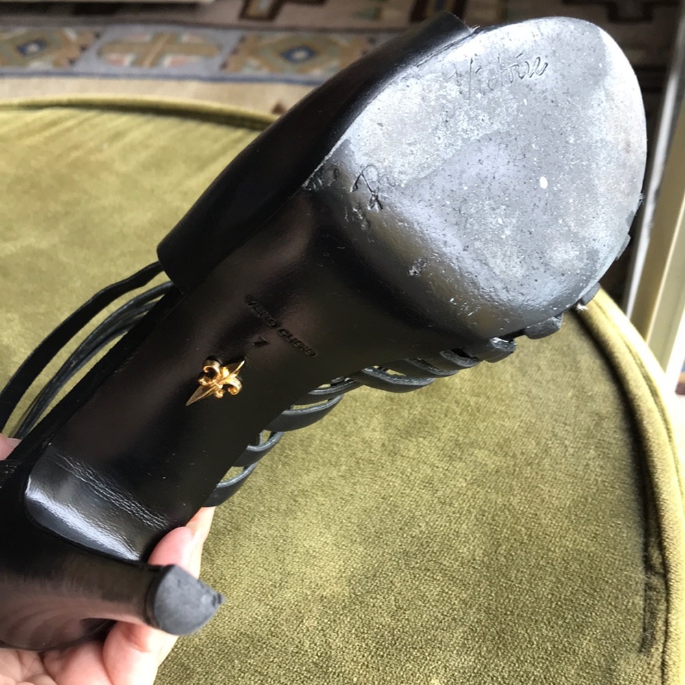 Pour la Victoire, strappy bootie heels, black, 7 - Picture 5 of 8